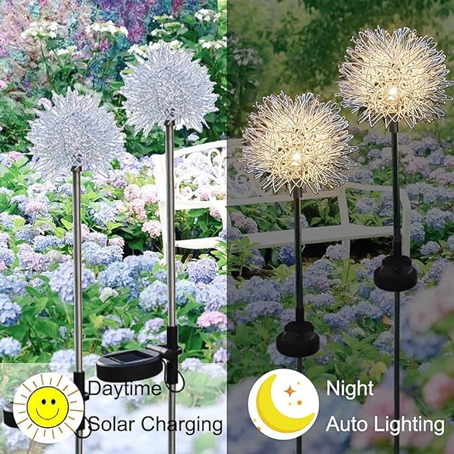 Solar Powered Dandelion Garden Lights (2 Pc) Solar Powered Dandelion Garden Lights (2 Pc)